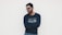man in black and white crew neck long sleeve shirt