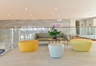 Modern living area featuring plush seating and calming decor.