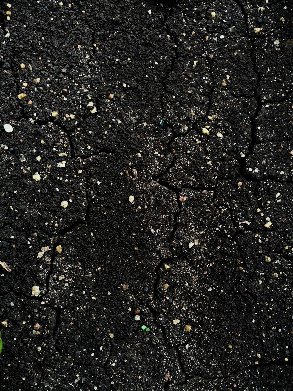 black and white stone fragments