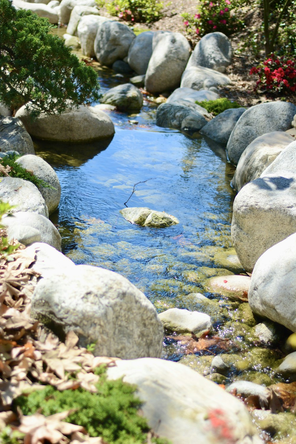 gray rocks on river during daytime