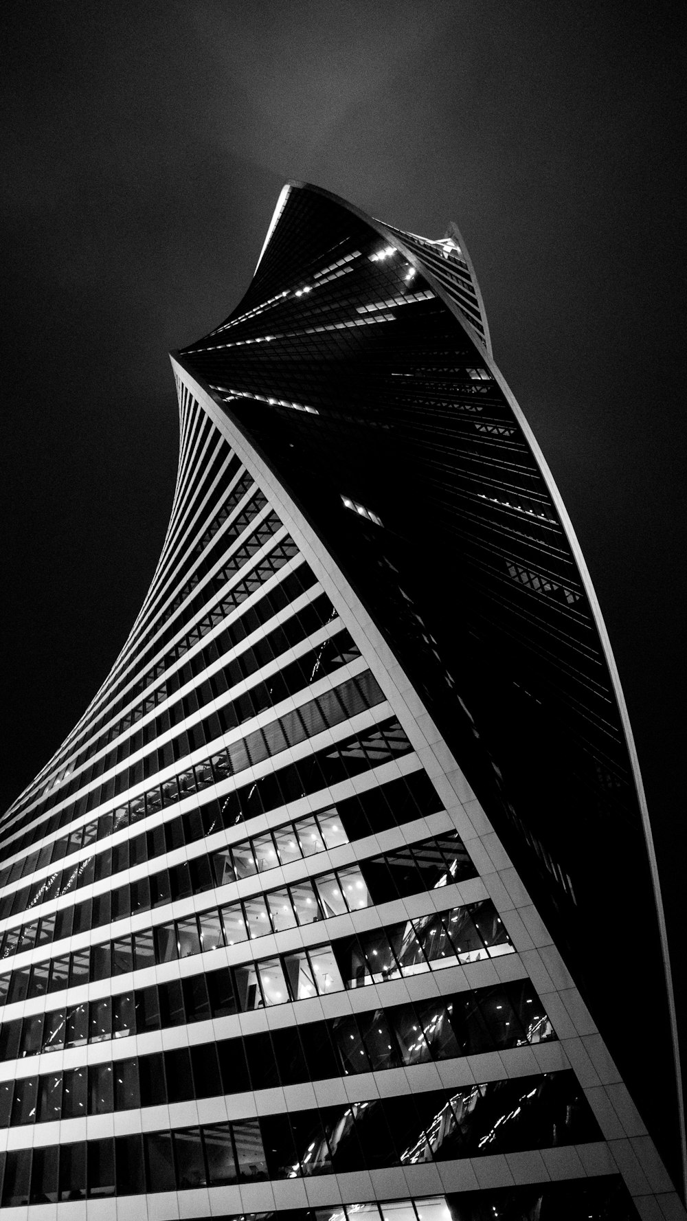 grayscale photo of high rise building