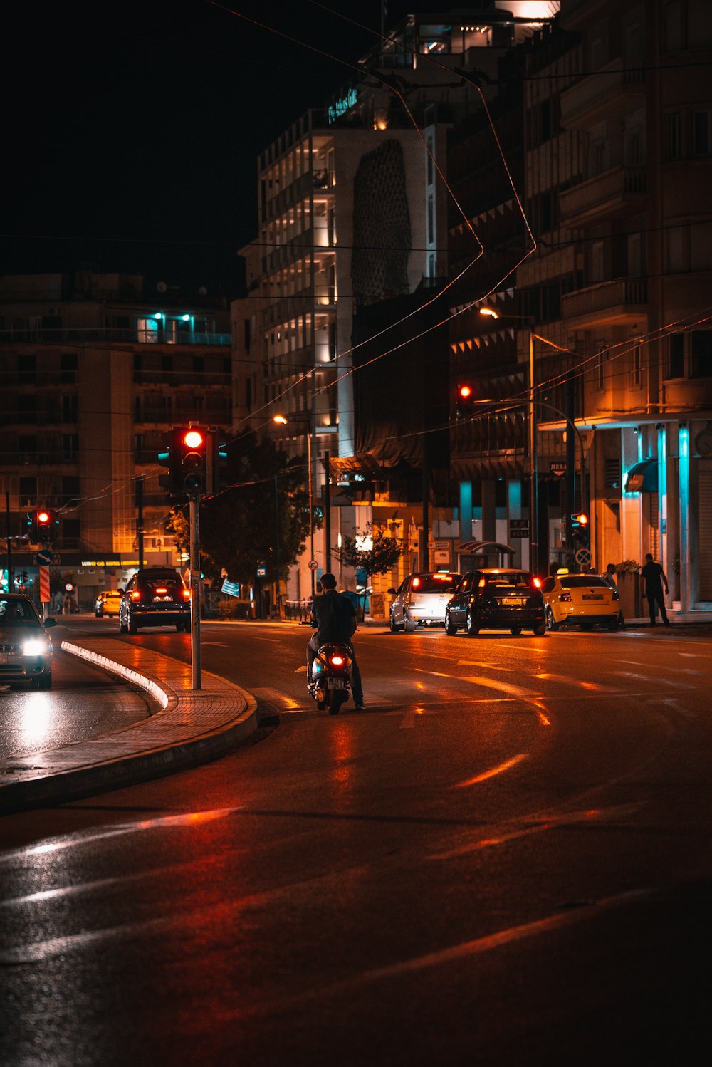 cars on road during night time