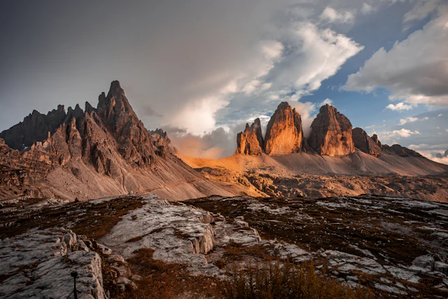The Tre Cime di Lavaredo peaks in the Dolomites