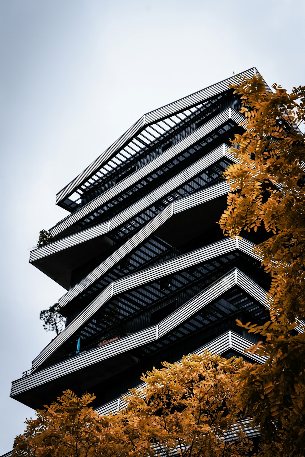 Bâtiment en béton noir et blanc