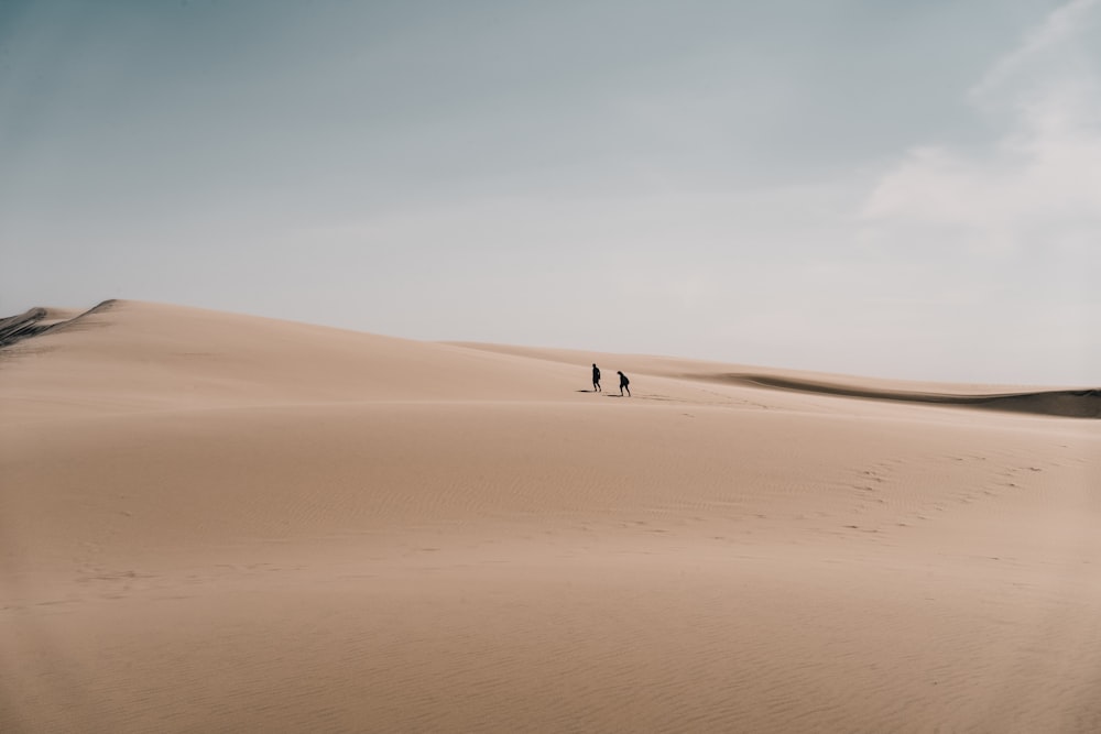 Persona che cammina sulla sabbia marrone durante il giorno
