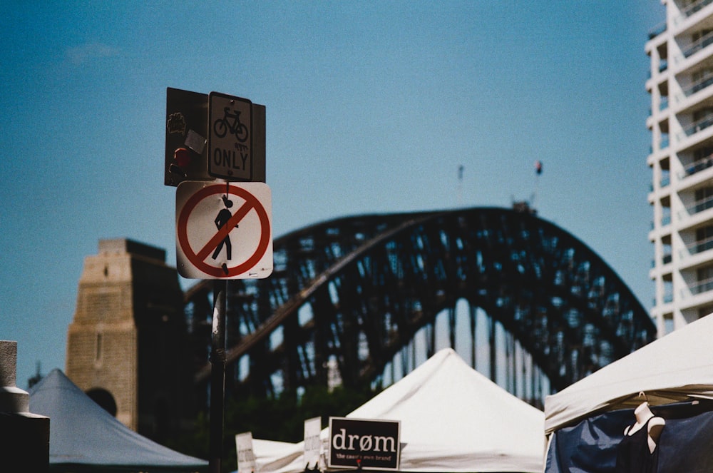 white and black street sign