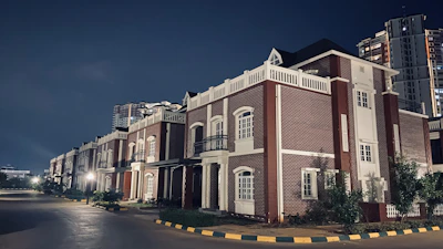 brown and white concrete building during nighttime