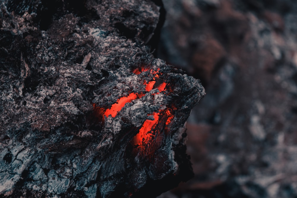 black and red rock formation