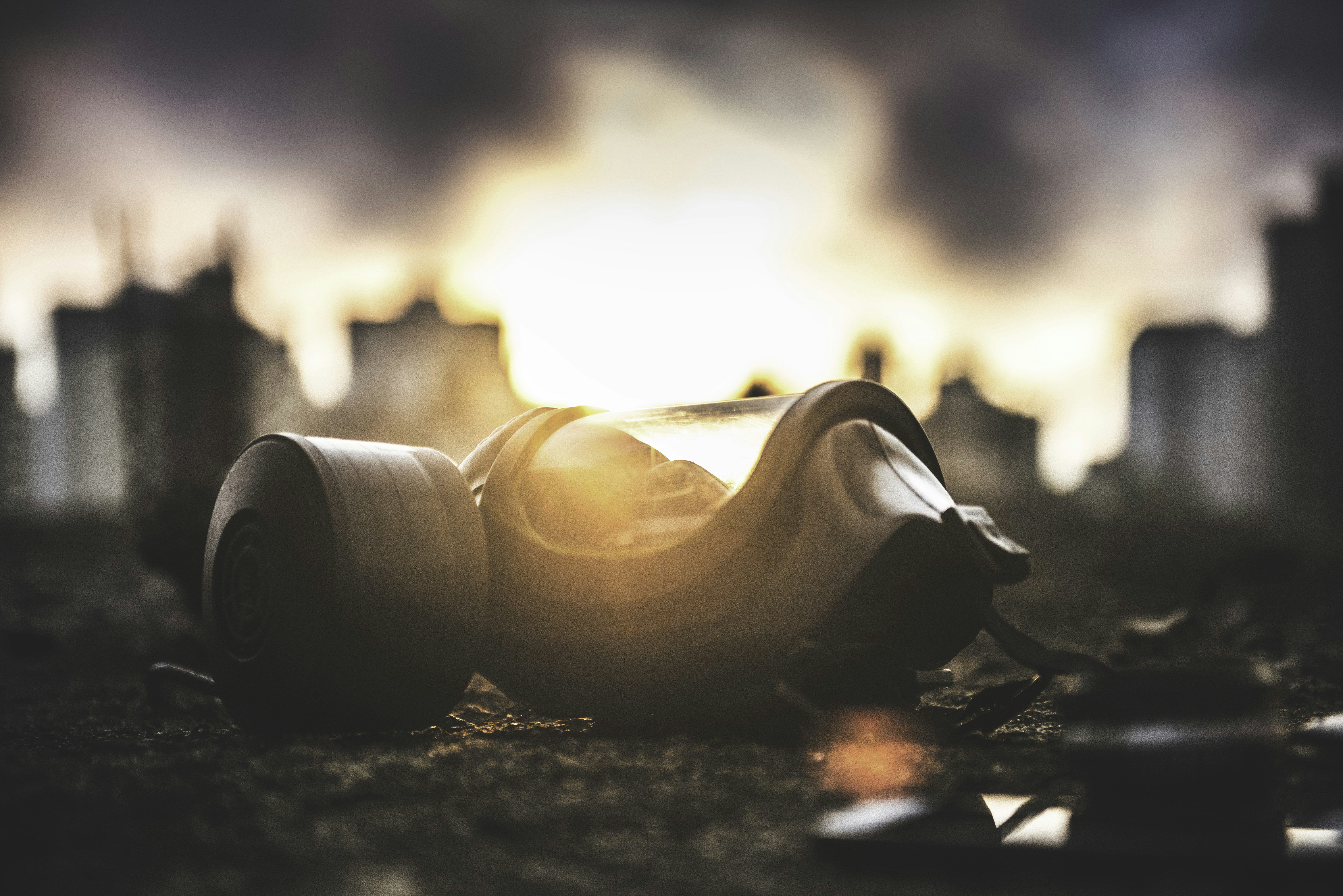 black and white ceramic figurine on ground