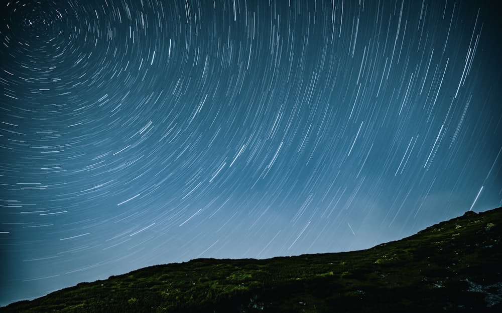 time lapse photography of stars in sky