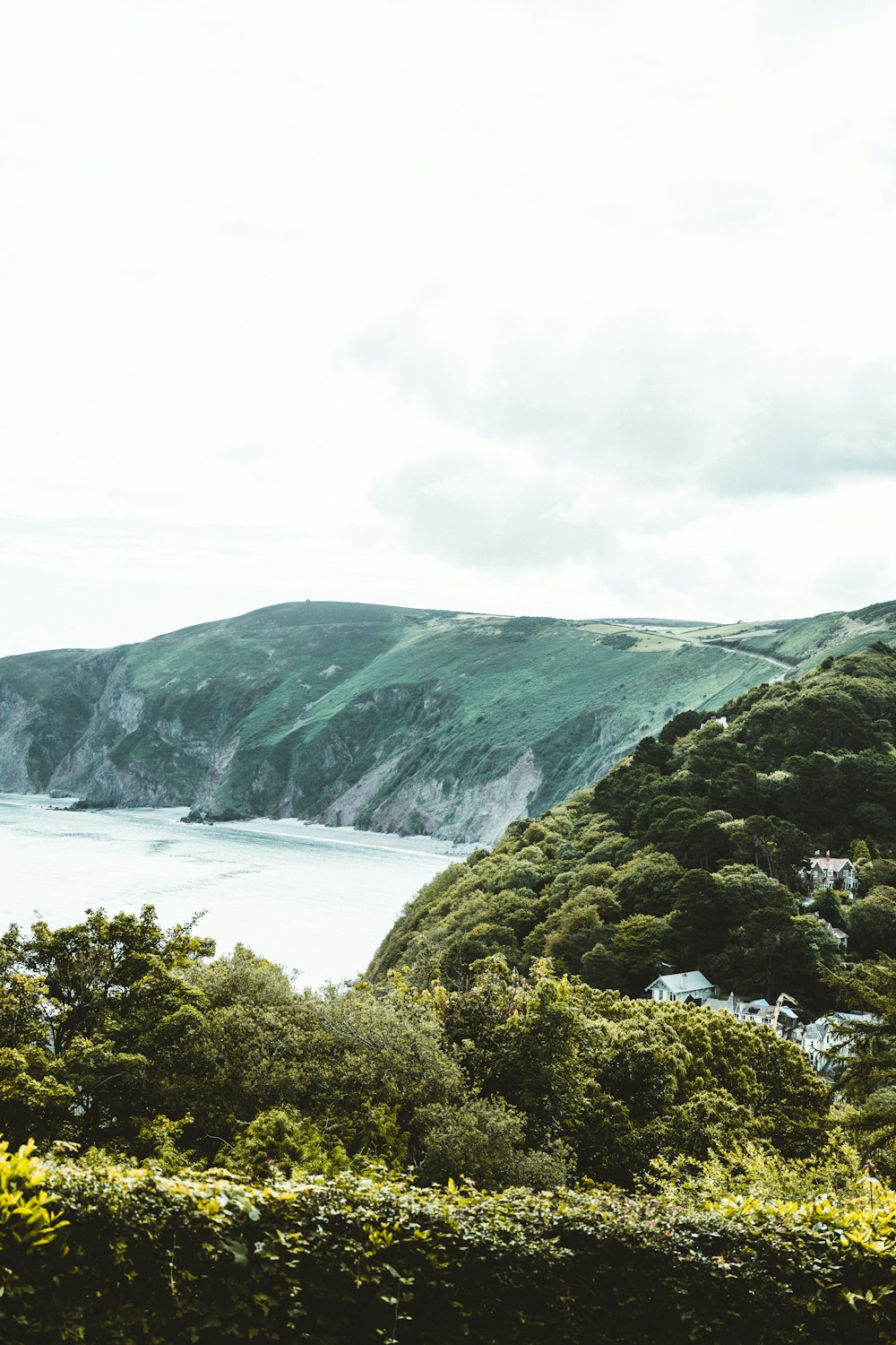 green and gray mountain beside body of water during daytime