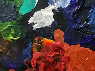 A vibrant canvas painting with rich textures and bold colors by Fada Vieira.