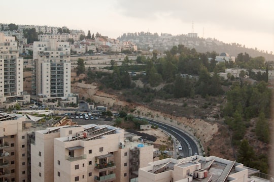 aerial view of city buildings during daytime in Jerusalem Israel