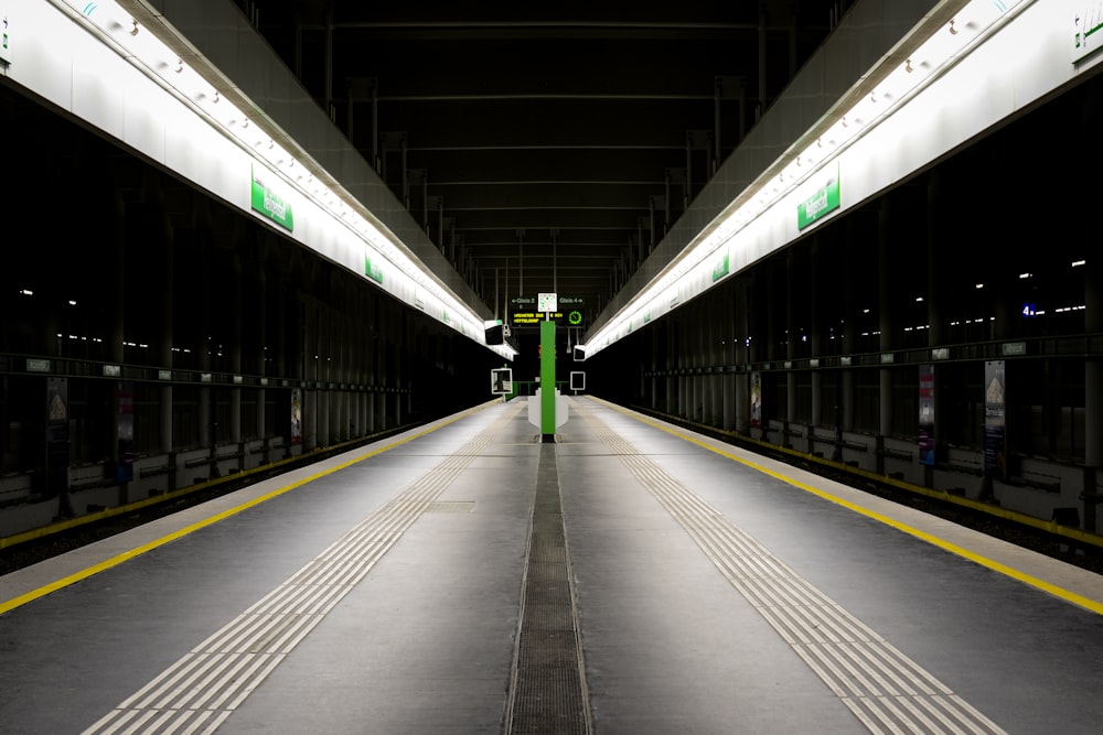 white and black train station