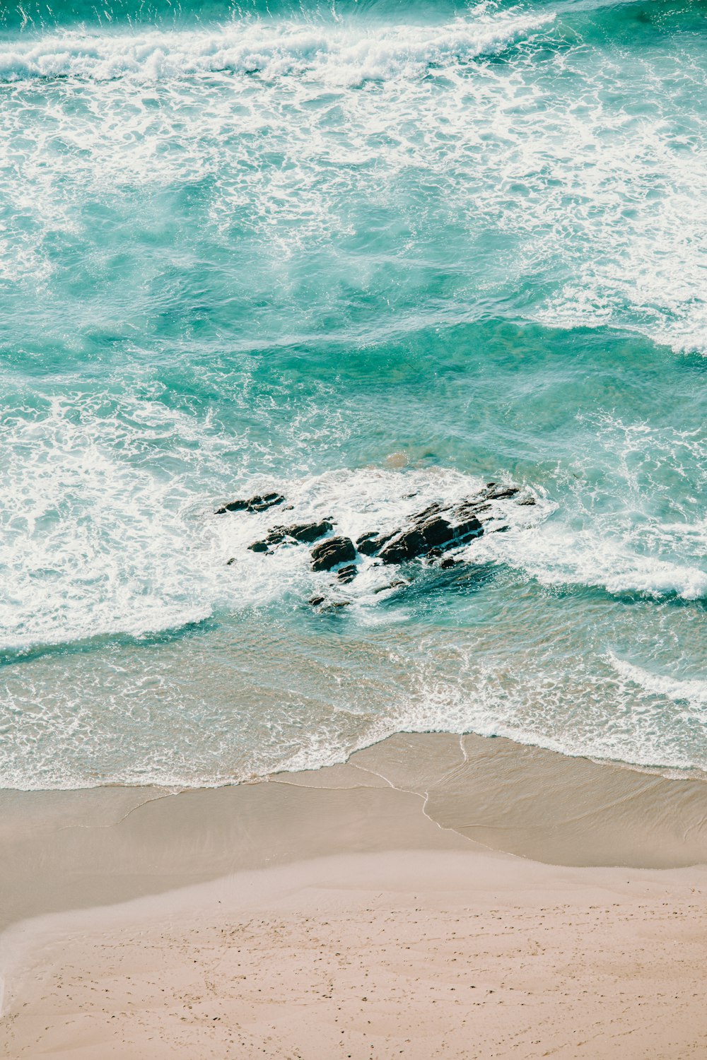 aerial view of ocean waves