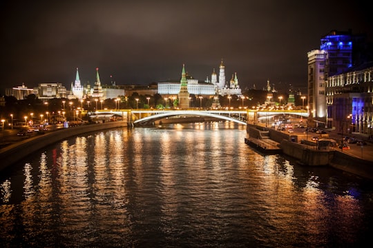 city skyline during night time in Cathedral of Christ the Saviour Russia