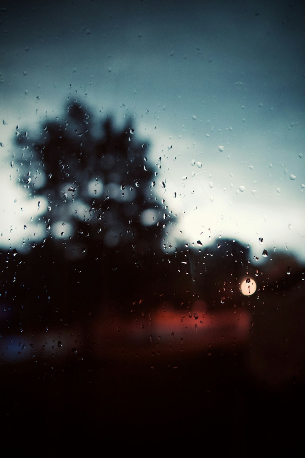 water droplets on glass window