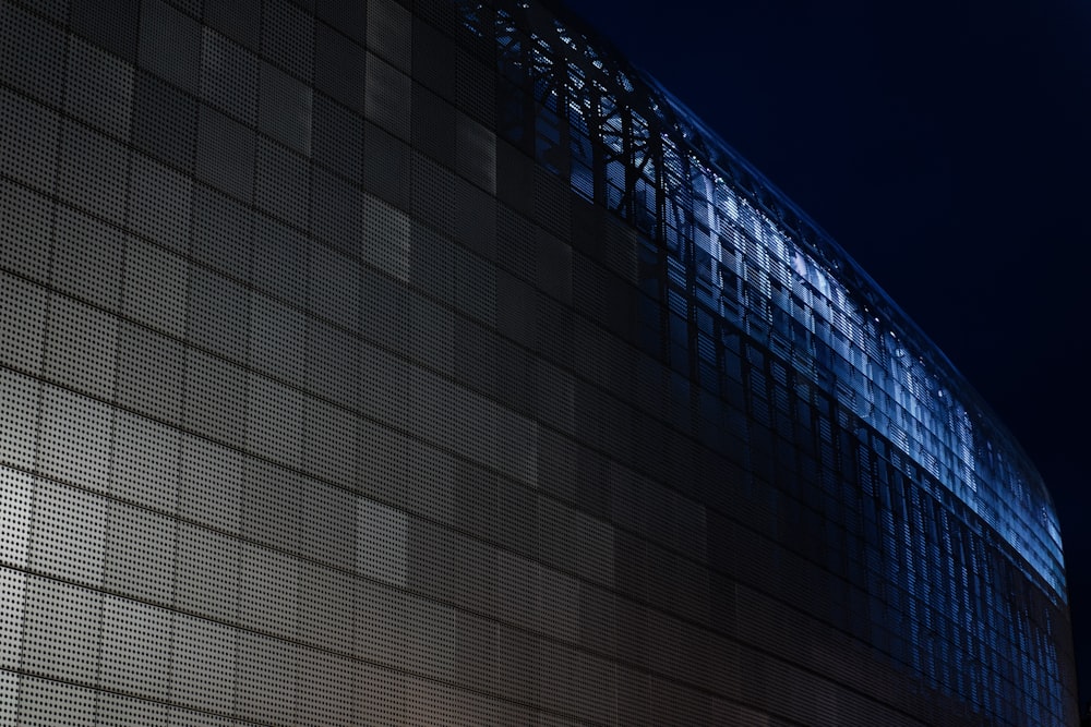 gray and black glass walled building