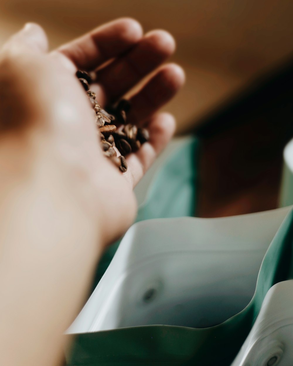 person wearing silver diamond ring