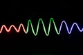 green light streaks on black background