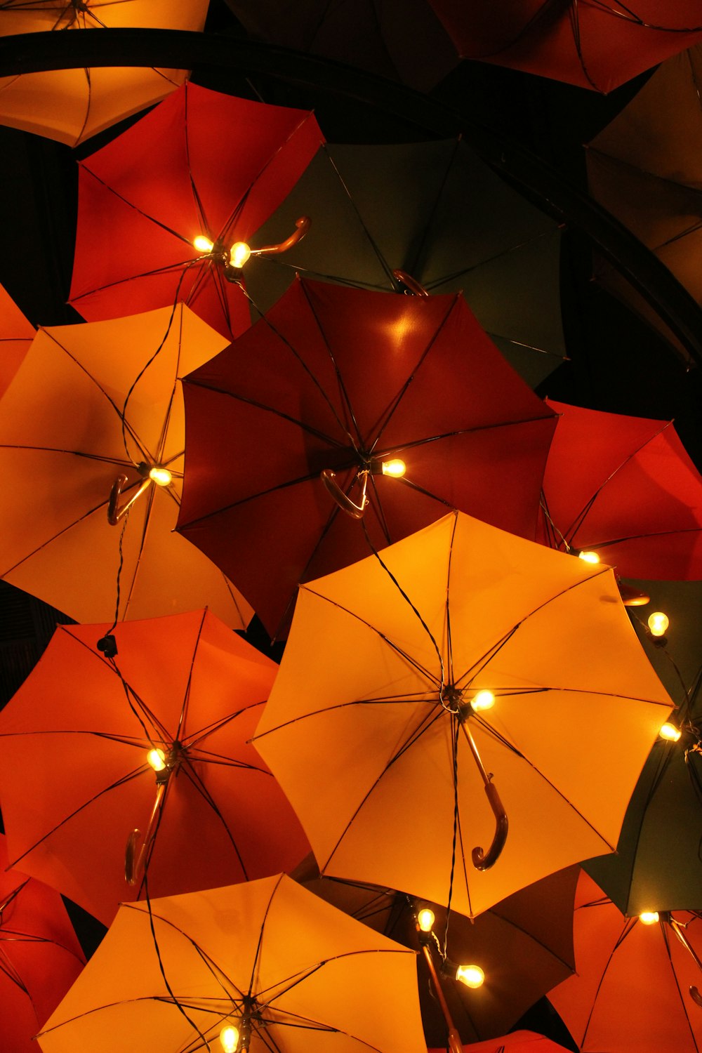 orange umbrella with black background