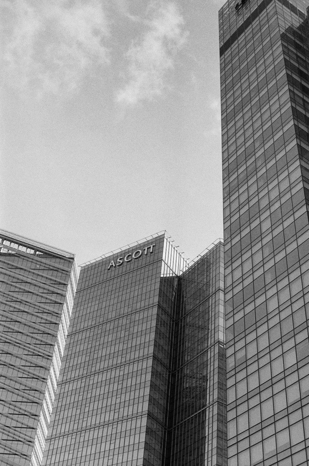 grayscale photo of high rise building