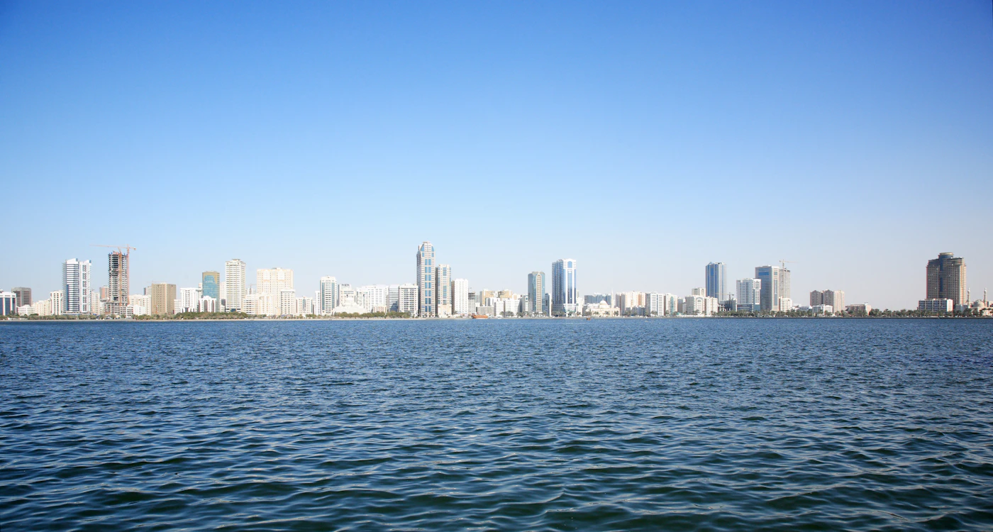Khalid Lagoon and Sharjah skyline for Passenger Transport Services Sharjah