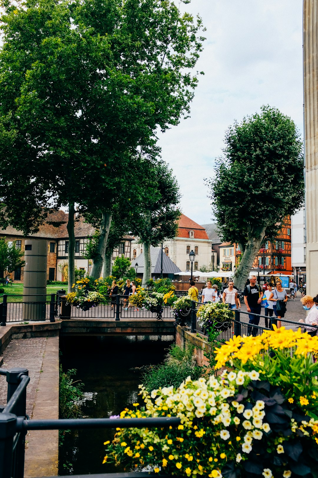 people sitting on bench near river during daytime