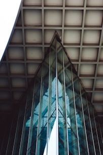 brown and blue glass building