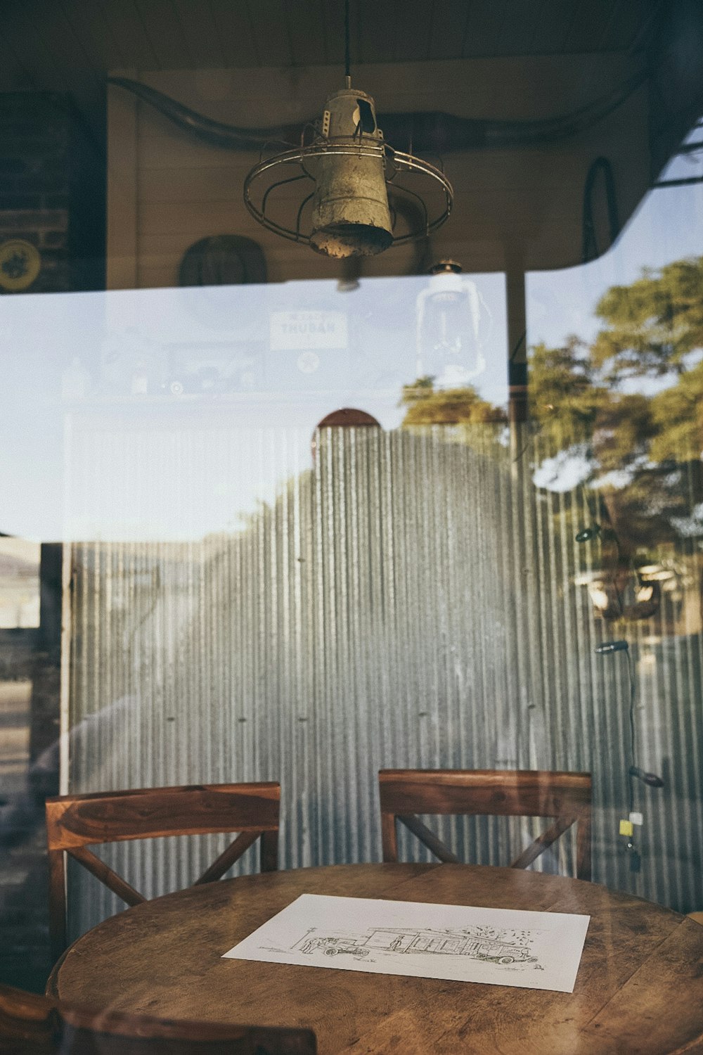 brown wooden chairs and table