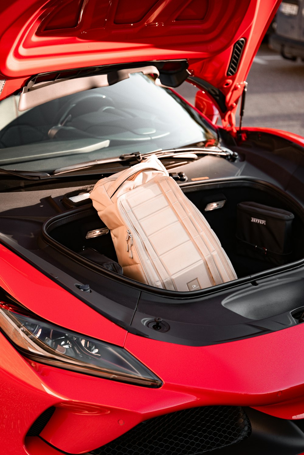 red and black ferrari car