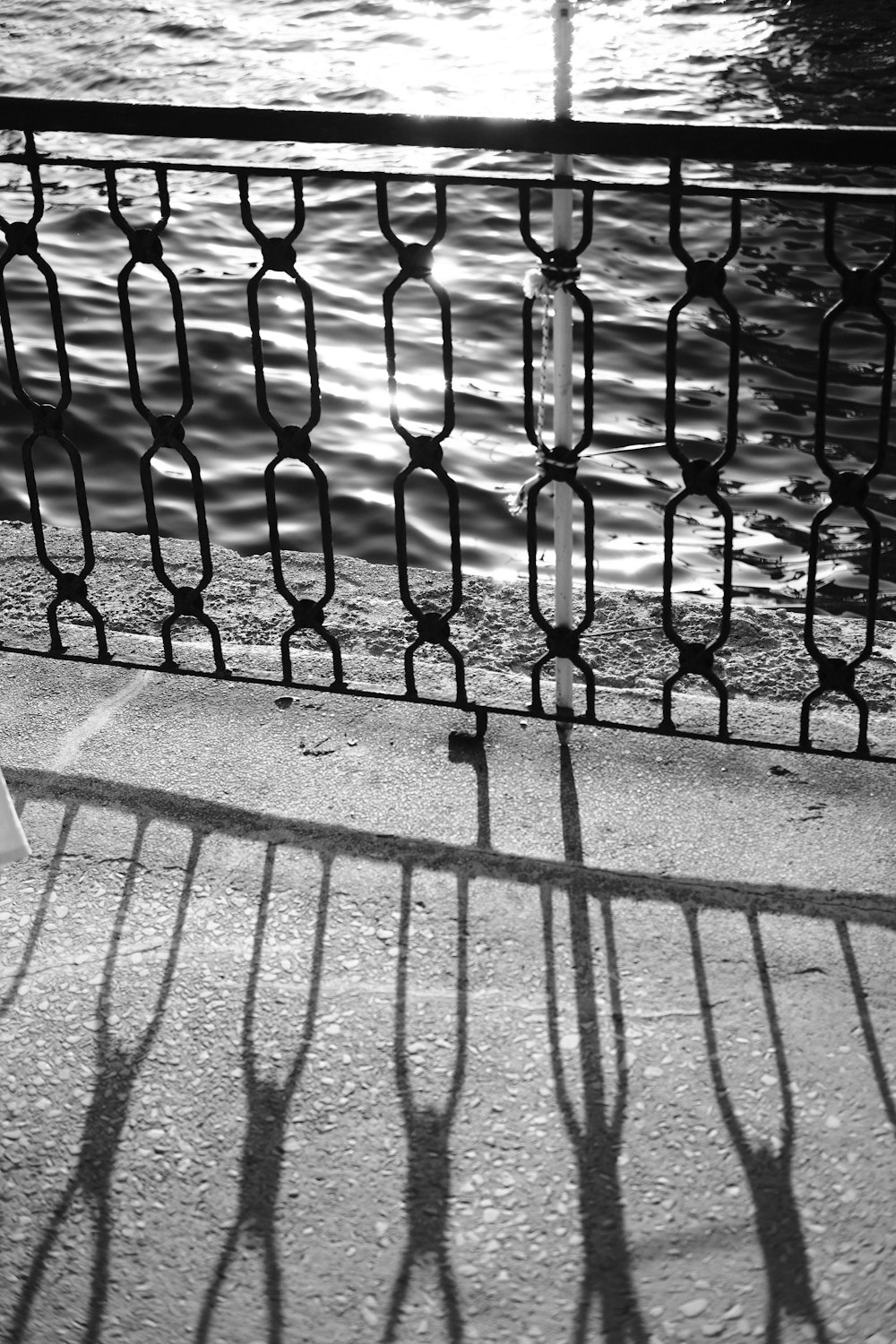 black metal fence on gray concrete floor