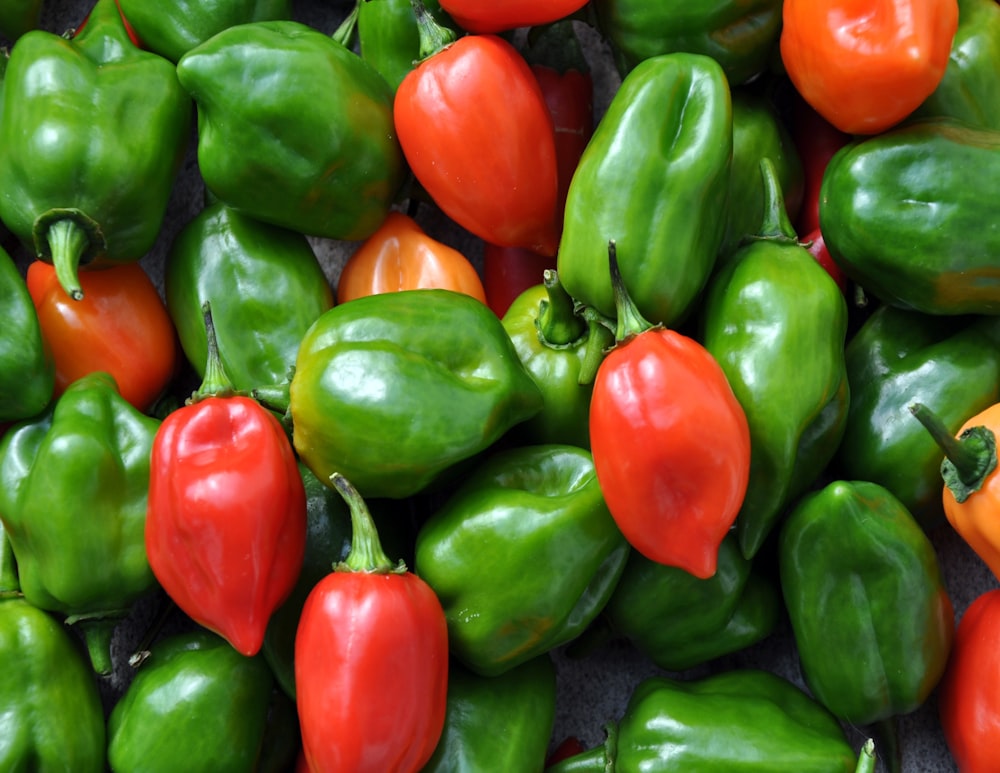 green and red bell peppers