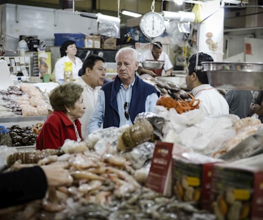 people in a market during daytime