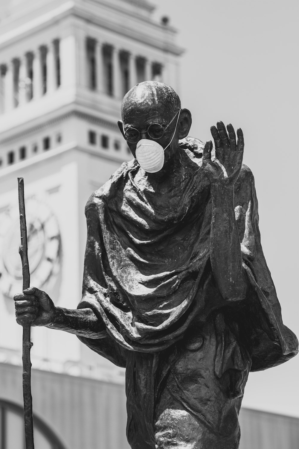 man in black sunglasses statue