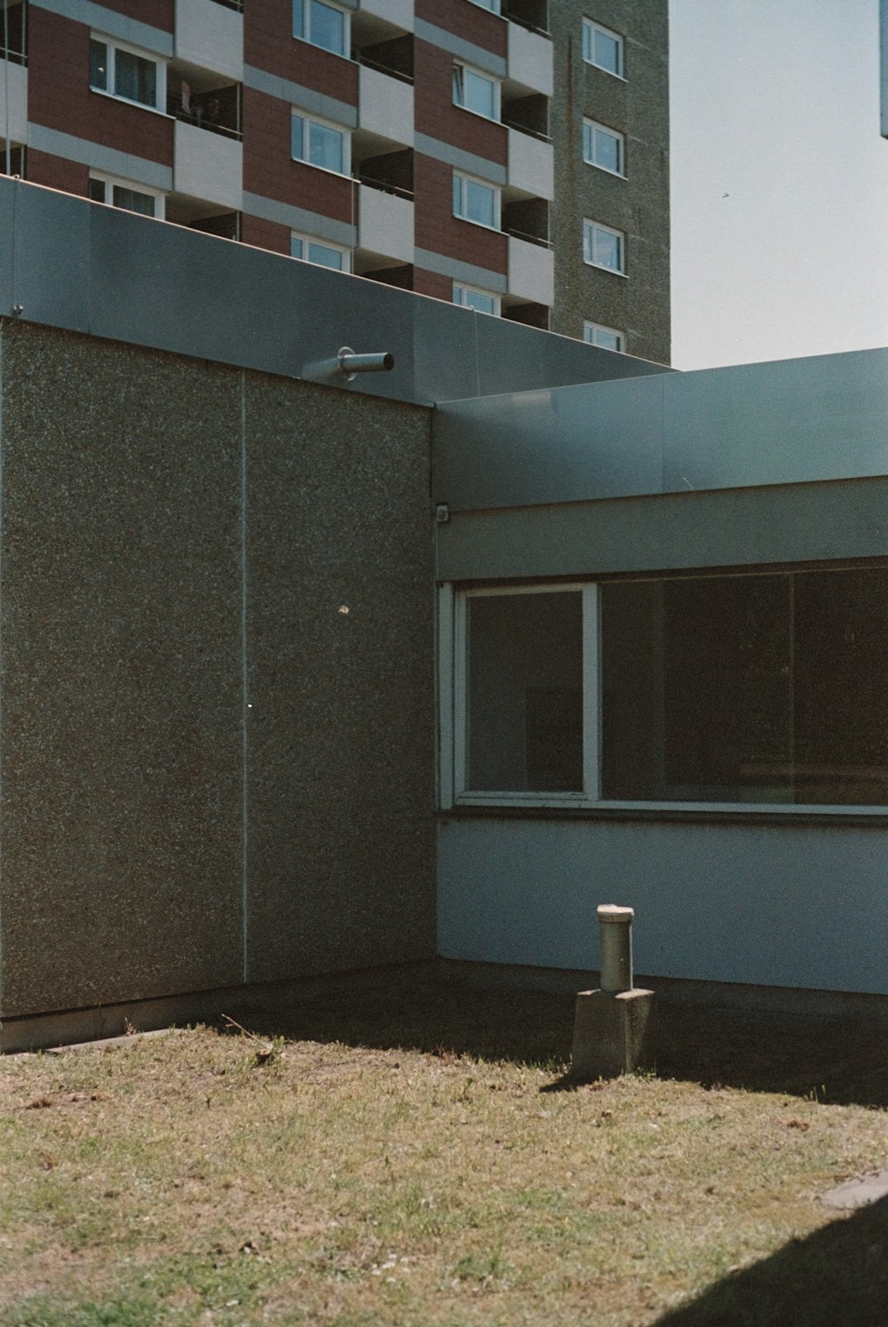 black and white concrete building