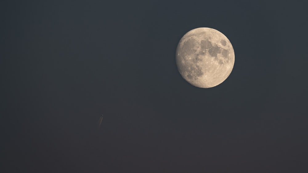 full moon in dark night sky