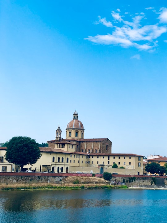 white concrete building near green trees under blue sky during daytime in San Frediano in Cestello Italy