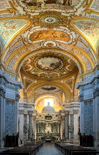 gold and white cathedral interior