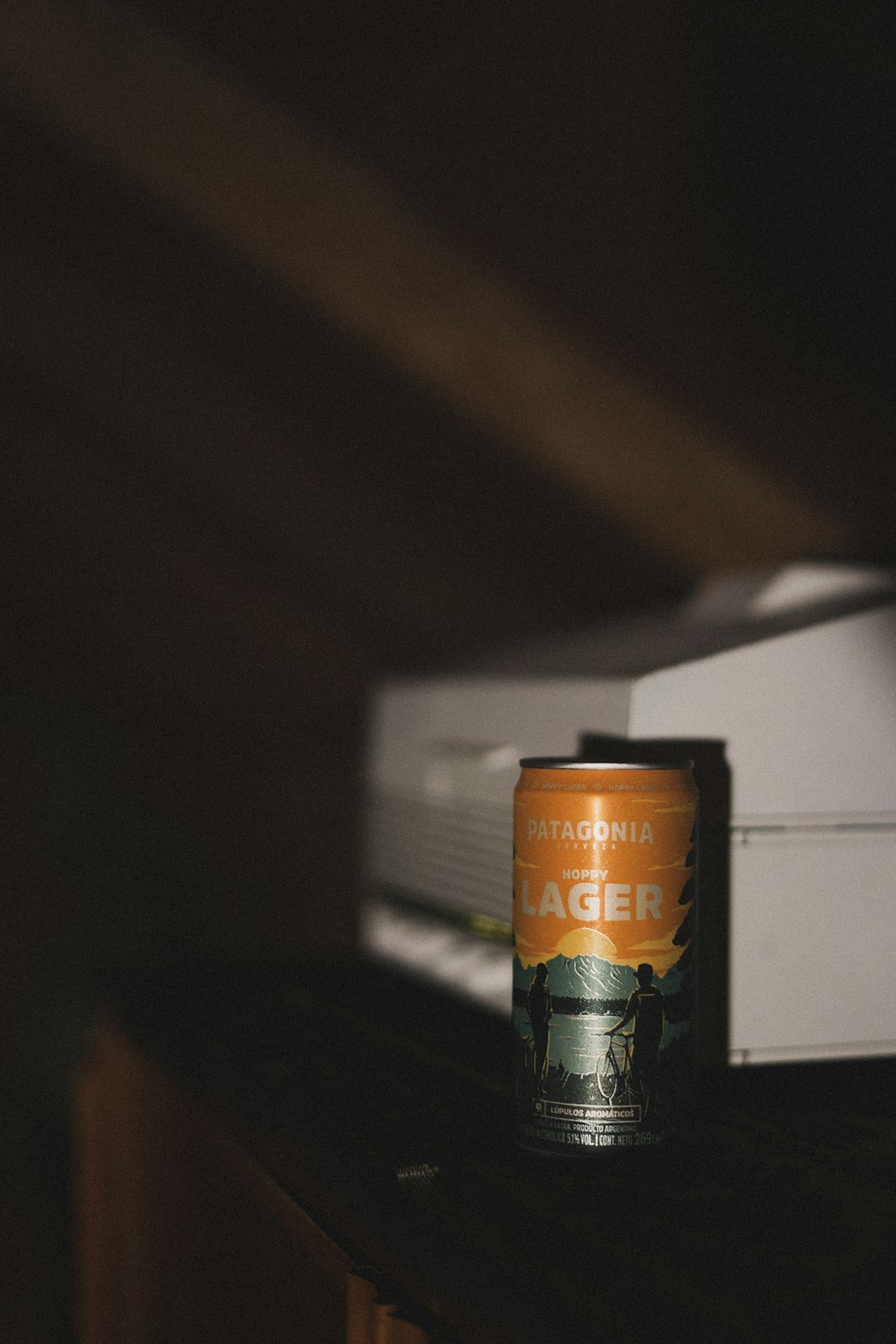 orange and green labeled can