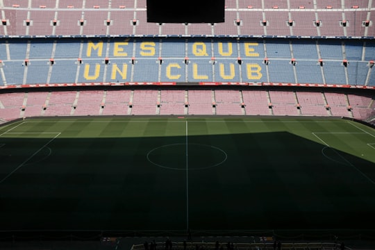 green and red game field in Museo del Fútbol Club Barcelona Spain