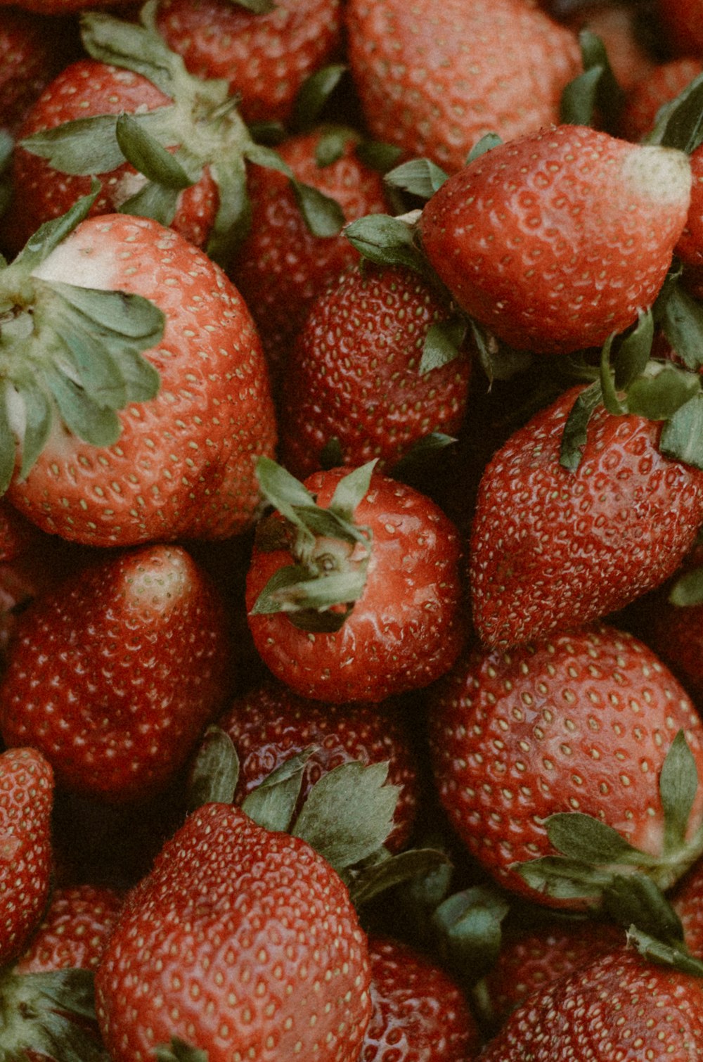 strawberries on white ceramic plate