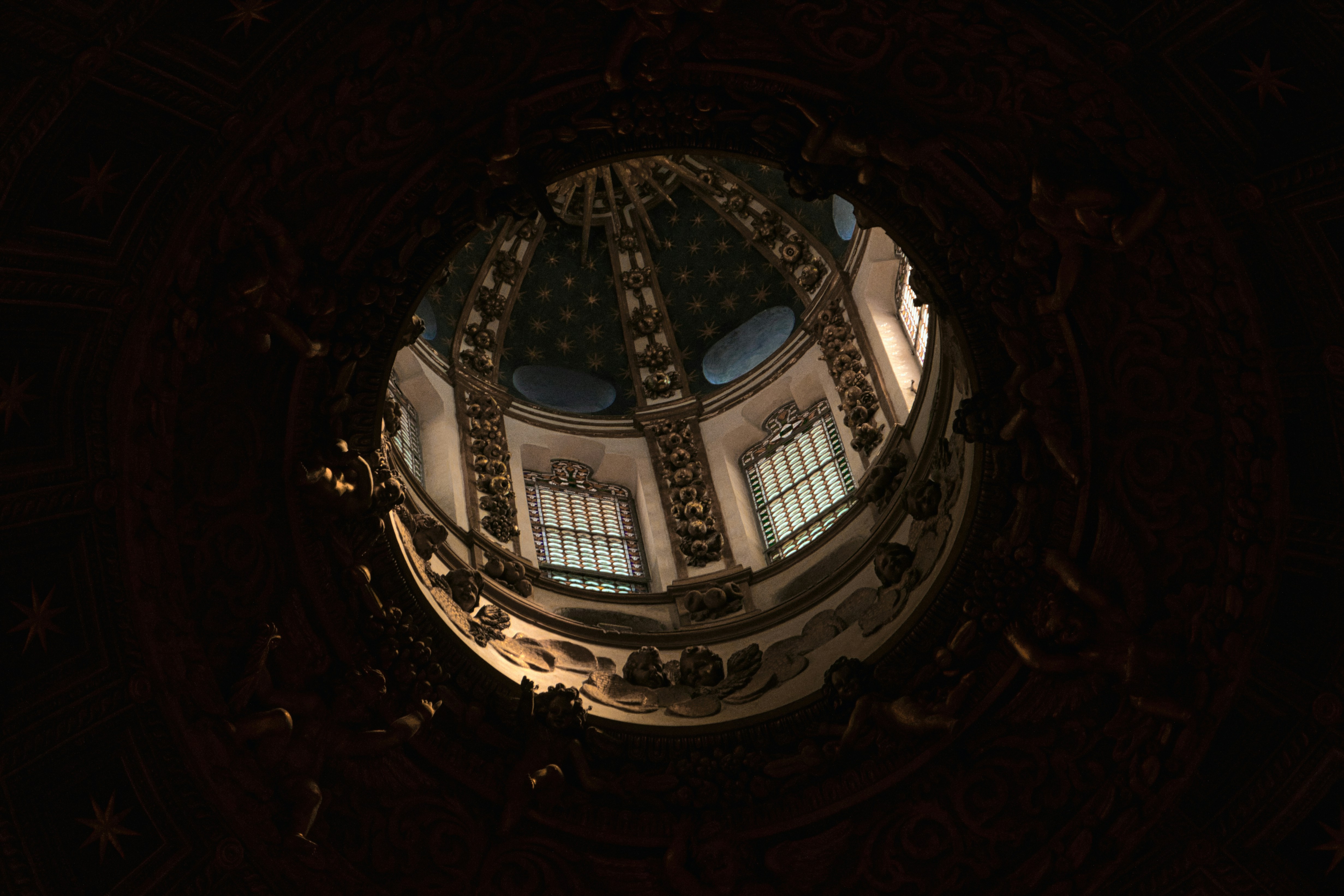 low angle photography of dome building, Cupola of Siena Cathedral.
