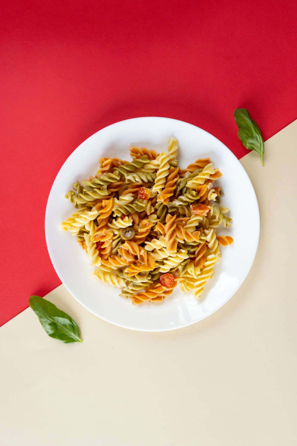 white ceramic plate with pasta dish