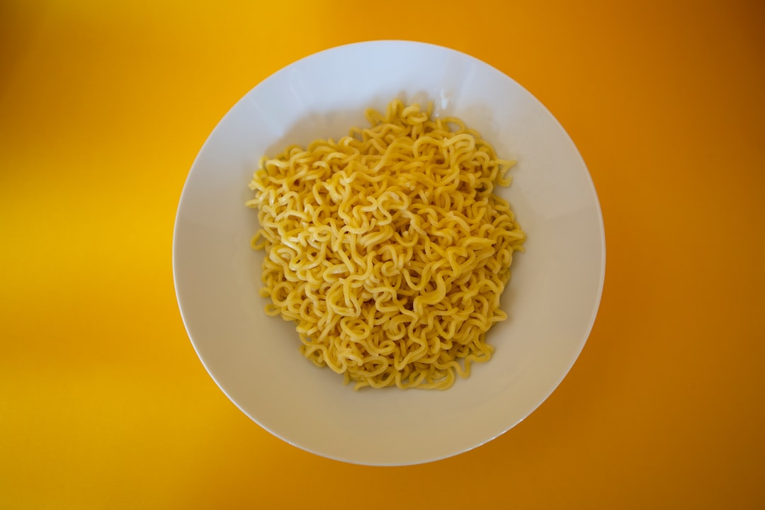 pasta on white ceramic plate