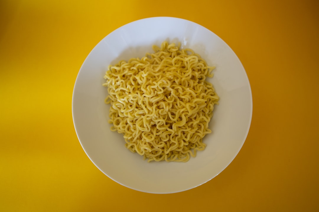 pasta on white ceramic plate,