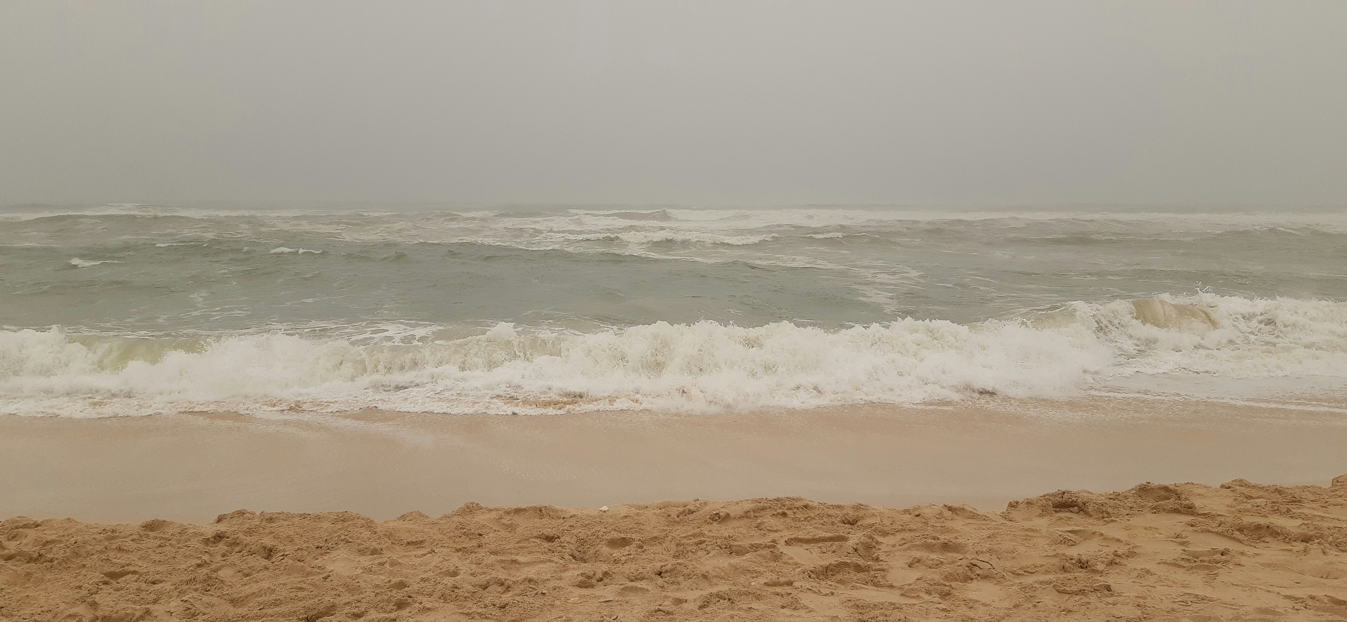 A sandy beach with waves coming in to shore photo – Free Beach Image on ...