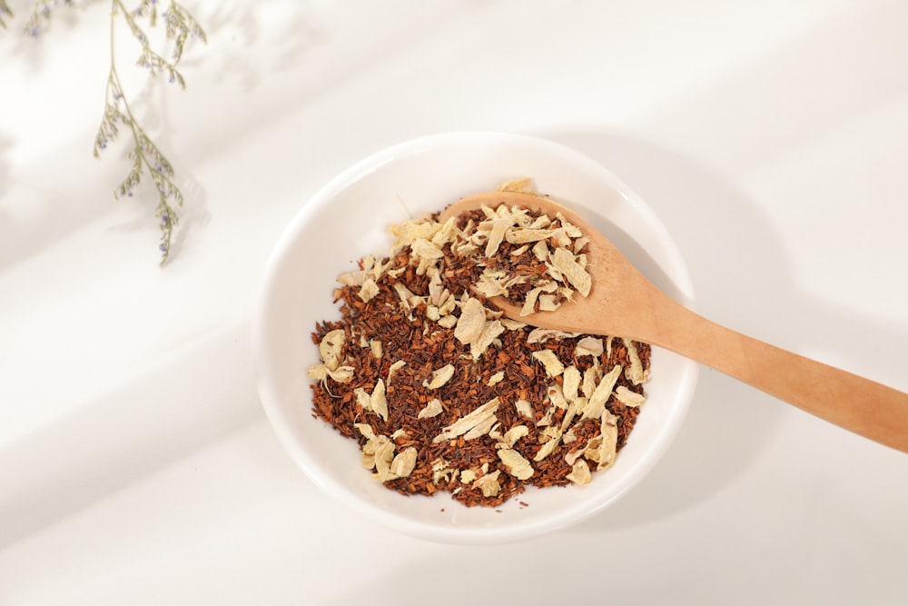 white ceramic bowl with rice