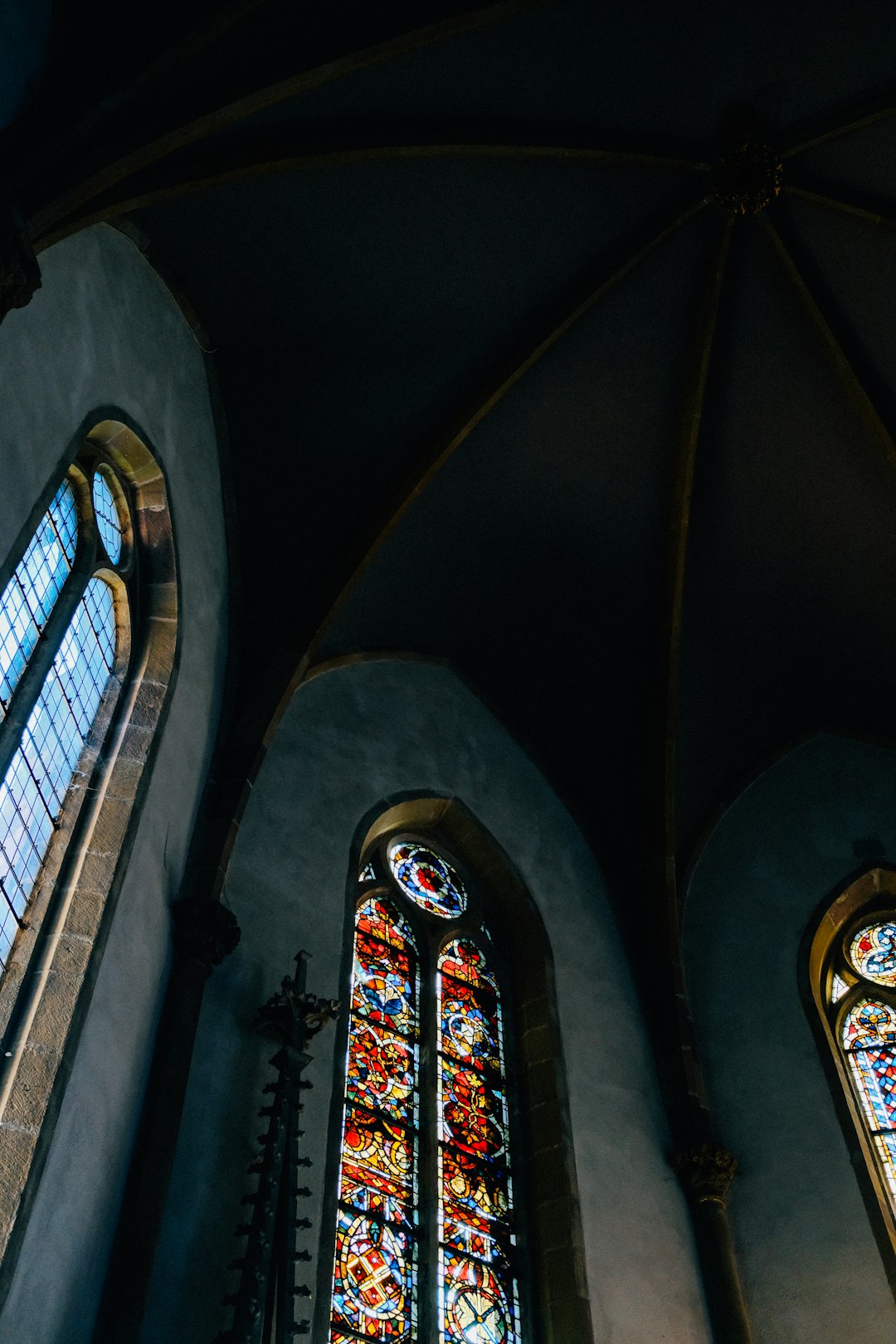 blue and brown cathedral interior