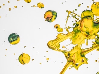 yellow and green abstract painting